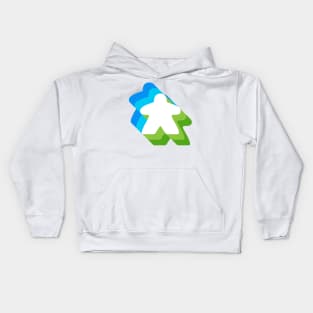 Green and Blue Board Game Meeple Kids Hoodie